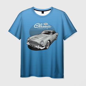 Мужская футболка 3D с принтом Blue  retro  car в Тюмени, 100% полиэфир | прямой крой, круглый вырез горловины, длина до линии бедер | car | retro | авто | автомобиль | ретро | старая машина | тачка