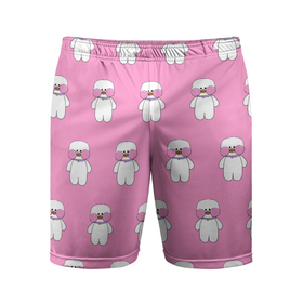 Мужские шорты спортивные с принтом ЛАЛАФАНФАН на розовом фоне в Курске,  |  | duck draw | lalafanfan | желтая утка | китайские утки | корейская утка | лалафанфан | утка