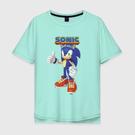 Мужская футболка хлопок Oversize с принтом Sonic   Hedgehog   Video game , 100% хлопок | свободный крой, круглый ворот, “спинка” длиннее передней части | gloves | hedgehog | hero | sneakers | sonic | video game | видеоигра | герой | ёж | кроссовки | очки | персонаж | перчатки | соник
