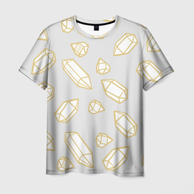 Мужская футболка 3D с принтом URAL Crystal в Екатеринбурге, 100% полиэфир | прямой крой, круглый вырез горловины, длина до линии бедер | crystal | ural | yaaydesign | алмазы | екатеринбург | золото | кристалл | кристаллы золота | самоцветы | хрусталь