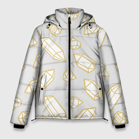Мужская зимняя куртка 3D с принтом URAL Crystal в Курске, верх — 100% полиэстер; подкладка — 100% полиэстер; утеплитель — 100% полиэстер | длина ниже бедра, свободный силуэт Оверсайз. Есть воротник-стойка, отстегивающийся капюшон и ветрозащитная планка. 

Боковые карманы с листочкой на кнопках и внутренний карман на молнии. | Тематика изображения на принте: crystal | ural | yaaydesign | алмазы | екатеринбург | золото | кристалл | кристаллы золота | самоцветы | хрусталь