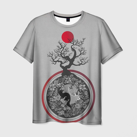 Мужская футболка 3D с принтом SAKURA planet в Санкт-Петербурге, 100% полиэфир | прямой крой, круглый вырез горловины, длина до линии бедер | are | asia | fantasy | japan | life | planet | sakura