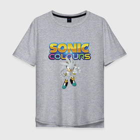 Мужская футболка хлопок Oversize с принтом Silver Hedgehog   Sonic   Video Game в Кировске, 100% хлопок | свободный крой, круглый ворот, “спинка” длиннее передней части | hedgehog | hero | silver | sonic | video game | видеоигра | герой | персонаж | серебряный ёж | соник