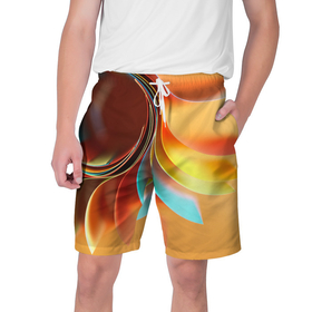 Мужские шорты 3D с принтом Солнце из бумаги в Тюмени,  полиэстер 100% | прямой крой, два кармана без застежек по бокам. Мягкая трикотажная резинка на поясе, внутри которой широкие завязки. Длина чуть выше колен | бумага | радуга | солнце | солнышко | цвета