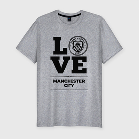 Мужская футболка хлопок Slim с принтом Manchester City Love Классика в Тюмени, 92% хлопок, 8% лайкра | приталенный силуэт, круглый вырез ворота, длина до линии бедра, короткий рукав | city | club | football | logo | love | manchester | manchester city | клуб | лого | манчестер | мяч | символ | сити | спорт | футбол | футболист | футболисты | футбольный