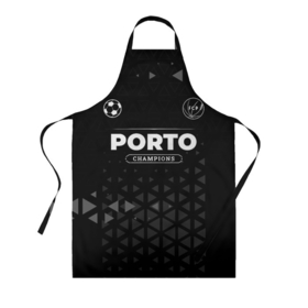Фартук 3D с принтом Porto Форма Champions в Тюмени, 100% полиэстер | общий размер — 65 х 85 см, ширина нагрудника — 26 см, горловина — 53 см, длина завязок — 54 см, общий обхват в поясе — 173 см. Принт на завязках и на горловине наносится с двух сторон, на основной части фартука — только с внешней стороны | club | football | logo | porto | клуб | краска | лого | мяч | порто | символ | спорт | спрей | форма | футбол | футболист | футболисты | футбольный