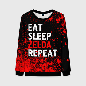 Мужской свитшот 3D с принтом Eat Sleep Zelda Repeat | Краска в Курске, 100% полиэстер с мягким внутренним слоем | круглый вырез горловины, мягкая резинка на манжетах и поясе, свободная посадка по фигуре | eat sleep zelda repeat | legend | logo | the | zelda | зельда | игра | игры | краска | краски | легенд | лого | логотип | символ