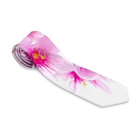 Галстук 3D с принтом Цвет сакуры в Тюмени, 100% полиэстер | Длина 148 см; Плотность 150-180 г/м2 | вишня | сакура | тветочки | цвет | цветок | японская