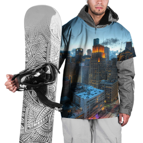 Накидка на куртку 3D с принтом Городские будни в Петрозаводске, 100% полиэстер |  | city | будни | город | дома | мегаполис