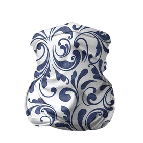 Бандана-труба 3D с принтом Гжелевый рисунок в Курске, 100% полиэстер, ткань с особыми свойствами — Activecool | плотность 150‒180 г/м2; хорошо тянется, но сохраняет форму | арт | вектор | гжель | народный рисунок | рисунок | синий | синий рисунок | хохлома | цветок | цветы