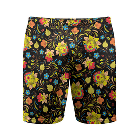 Мужские шорты спортивные с принтом Мелкая хохлома ,  |  | арт | вектор | желтый | зеленый | золотой | красный | народный рисунок | рисунок | хохлома | цветок | цветы | чёрный | ягода | ягоды