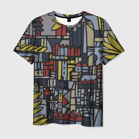 Мужская футболка 3D с принтом Атмосфера Бруклина в Екатеринбурге, 100% полиэфир | прямой крой, круглый вырез горловины, длина до линии бедер | город | графика | картина | рисунок | скетч