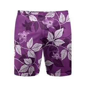 Мужские шорты спортивные с принтом Фиолетовый вьюнок в Петрозаводске,  |  | арт | вьюнок | куст | кусты | рисунок | фиолетовые цветы | фиолетовый цветок | цветок | цветущий вьюнок | цветущий куст | цветы