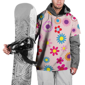 Накидка на куртку 3D с принтом Мультяшные цветочки в Новосибирске, 100% полиэстер |  | арт | мультяшные цветы | мультяшный цветок | рисунок | цветок | цветы