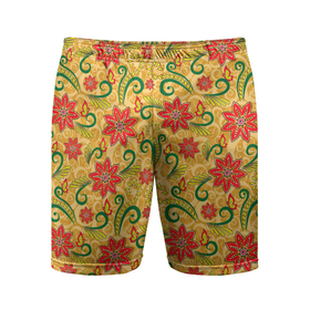 Мужские шорты спортивные с принтом Оранжевая хохлома в Тюмени,  |  | арт | вектор | желтый | зеленый | золотой | красный | народный рисунок | рисунок | хохлома | цветок | цветы | чёрный | ягода | ягоды
