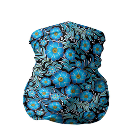 Бандана-труба 3D с принтом Поле синих цветов в Кировске, 100% полиэстер, ткань с особыми свойствами — Activecool | плотность 150‒180 г/м2; хорошо тянется, но сохраняет форму | арт | поле цветов | рисунок | синие цветы | синий цветок | цветок | цветы