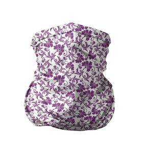 Бандана-труба 3D с принтом Фиолетовая гжель в Новосибирске, 100% полиэстер, ткань с особыми свойствами — Activecool | плотность 150‒180 г/м2; хорошо тянется, но сохраняет форму | арт | вектор | гжель | рисунок | синий | фиолетовая гжель | фиолетовый рисунок | хохлома | цветок | цветы