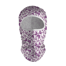 Балаклава 3D с принтом Фиолетовая гжель в Новосибирске, 100% полиэстер, ткань с особыми свойствами — Activecool | плотность 150–180 г/м2; хорошо тянется, но при этом сохраняет форму. Закрывает шею, вокруг отверстия для глаз кайма. Единый размер | арт | вектор | гжель | рисунок | синий | фиолетовая гжель | фиолетовый рисунок | хохлома | цветок | цветы