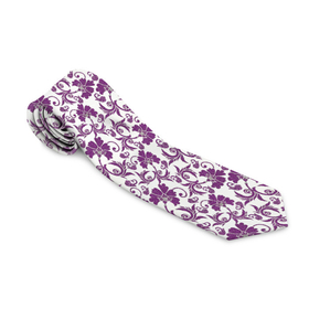 Галстук 3D с принтом Фиолетовая гжель , 100% полиэстер | Длина 148 см; Плотность 150-180 г/м2 | арт | вектор | гжель | рисунок | синий | фиолетовая гжель | фиолетовый рисунок | хохлома | цветок | цветы