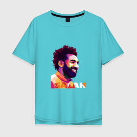 Мужская футболка хлопок Oversize с принтом Smile Salah в Санкт-Петербурге, 100% хлопок | свободный крой, круглый ворот, “спинка” длиннее передней части | england | football | klopp | liverpool | mane | salah | sport | англия | ван дейк | клопп | ливерпуль | мане | салах | фирмино | футбол | чемпион