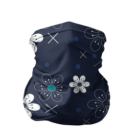 Бандана-труба 3D с принтом Ночные цветы на ночной поляне в Тюмени, 100% полиэстер, ткань с особыми свойствами — Activecool | плотность 150‒180 г/м2; хорошо тянется, но сохраняет форму | арт | ночной цветок | ночные цветы | ночь | рисунок | цветок | цветы