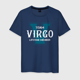 Мужская футболка хлопок с принтом Team VIRGO (дева) в Тюмени, 100% хлопок | прямой крой, круглый вырез горловины, длина до линии бедер, слегка спущенное плечо. | aquarius | horoscope | team virgo | virgo | астрология | дева | зведы | знак зодиака | символ