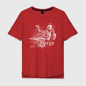 Мужская футболка хлопок Oversize с принтом Девы винтаж в Белгороде, 100% хлопок | свободный крой, круглый ворот, “спинка” длиннее передней части | aquarius | horoscope | virgo | астрология | дева | зведы | знак зодиака | символ