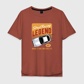 Мужская футболка хлопок Oversize с принтом Legend  Car , 100% хлопок | свободный крой, круглый ворот, “спинка” длиннее передней части | car | legend | гонки | гоночная машина | классика | машина