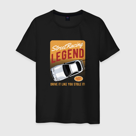Мужская футболка хлопок с принтом Legend  Car в Кировске, 100% хлопок | прямой крой, круглый вырез горловины, длина до линии бедер, слегка спущенное плечо. | car | legend | гонки | гоночная машина | классика | машина