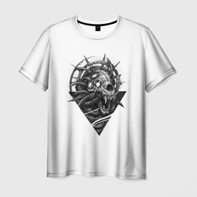 Мужская футболка 3D с принтом Lupus в Екатеринбурге, 100% полиэфир | прямой крой, круглый вырез горловины, длина до линии бедер | art | dark | drawing | монстр | череп | эмблема