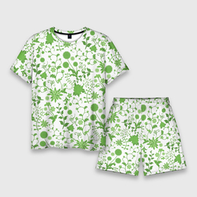 Мужской костюм с шортами 3D с принтом Зелёное поле ,  |  | арт | вектор | зелёный | зелёный рисунок | одуванчик | одуванчики | поле | рисунок