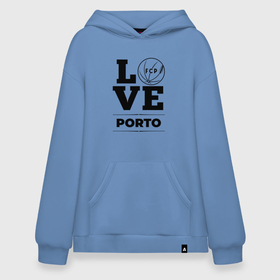 Худи SuperOversize хлопок с принтом Porto Love Классика в Белгороде, 70% хлопок, 30% полиэстер, мягкий начес внутри | карман-кенгуру, эластичная резинка на манжетах и по нижней кромке, двухслойный капюшон
 | club | football | logo | love | porto | клуб | лого | мяч | порто | символ | спорт | футбол | футболист | футболисты | футбольный