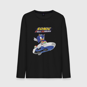 Мужской лонгслив хлопок с принтом Sonic Free Riders   Hedgehog   Racer в Белгороде, 100% хлопок |  | hedgehog | nintendo | racer | sonic | speed | video game | видеоигра | гонщик | ёж | нинтендо | очки | скорость | соник