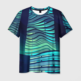 Мужская футболка 3D с принтом Abstraction   Архитектура , 100% полиэфир | прямой крой, круглый вырез горловины, длина до линии бедер | abstraction | architecture | building | wave | абстракция | архитектура | волна | здание