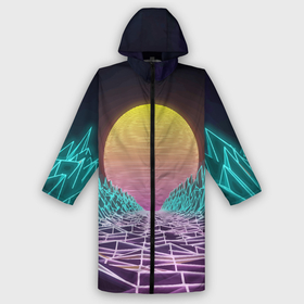 Дождевик унисекс 3D с принтом Vaporwave  Закат солнца в горах  Neon в городе Новоалтайск,  |  | mountains | neon | sun | sunset | vaporwave | горы | закат | неон | солнце