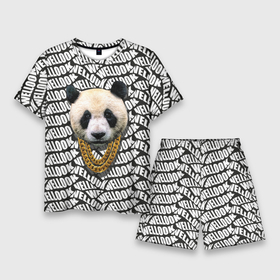 Мужской костюм с шортами 3D с принтом Panda Look в Кировске,  |  | animal | panda | гигант | гигантская панда | голова живовтного