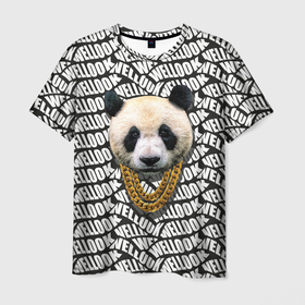 Мужская футболка 3D с принтом Panda Look в Петрозаводске, 100% полиэфир | прямой крой, круглый вырез горловины, длина до линии бедер | animal | panda | гигант | гигантская панда | голова живовтного