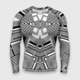 Мужской рашгард 3D с принтом Черно белый современный геометрический узор. Симметрия в Курске,  |  | абстрактный | геометрический | креативный | модный | молодежный | современный | стильный | черно белый