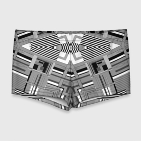 Мужские купальные плавки 3D с принтом Черно белый современный геометрический узор. Симметрия в Курске, Полиэстер 85%, Спандекс 15% |  | абстрактный | геометрический | креативный | модный | молодежный | современный | стильный | черно белый