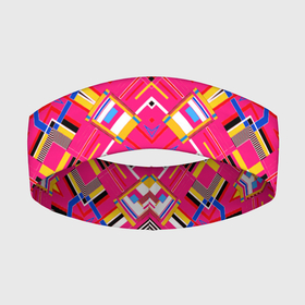 Повязка на голову 3D с принтом Розовый абстрактный современный узор в Петрозаводске,  |  | абстрактный | геометрия | лето | молодежный | розовый | современный