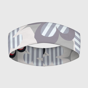 Повязка на голову 3D с принтом серая полоска Тома Брауна ,  |  | красный | полосатый дизайн | полоска | серая полоска | серый | синий | стилизованные цветы
