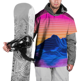 Накидка на куртку 3D с принтом Vaporwave   Mountains   Психоделика   Неон в Тюмени, 100% полиэстер |  | mountains | nature | neon | psychedelic | sun | горы | неон | природа | психоделика | солнце