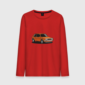 Мужской лонгслив хлопок с принтом Оранжевая  классика в Кировске, 100% хлопок |  | авто | автомобиль | классика | машина | оранжевая машина | оранжевый авто