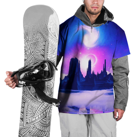 Накидка на куртку 3D с принтом Фантастический пейзаж   Неон   Космос в Тюмени, 100% полиэстер |  | Тематика изображения на принте: cosmoc | fantastic | landscape | neon | space | star | звезда | космос | неон | пейзаж | фантастика