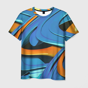 Мужская футболка 3D с принтом Abstraction   Fashion 2037 в Кировске, 100% полиэфир | прямой крой, круглый вырез горловины, длина до линии бедер | abstraction | color | fashion | pattern | wave | абстракция | волна | мода | узор | цвет