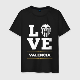 Мужская футболка хлопок с принтом Valencia Love Classic в Санкт-Петербурге, 100% хлопок | прямой крой, круглый вырез горловины, длина до линии бедер, слегка спущенное плечо. | club | football | logo | love | valencia | валенсия | клуб | лого | мяч | символ | спорт | футбол | футболист | футболисты | футбольный
