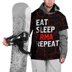 Накидка на куртку 3D с принтом Eat Sleep ARMA Repeat + Трещины в Кировске, 100% полиэстер |  | arma | eat sleep arma repeat | logo | арма | игра | игры | лого | логотип | мрамор | символ | трещины