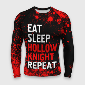 Мужской рашгард 3D с принтом Eat Sleep Hollow Knight Repeat | Арт в Петрозаводске,  |  | eat sleep hollow knight repeat | hollow | knight | logo | игра | игры | краска | краски | лого | логотип | найт | символ | холлоу