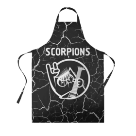 Фартук 3D с принтом Scorpions   КОТ   Трещины в Тюмени, 100% полиэстер | общий размер — 65 х 85 см, ширина нагрудника — 26 см, горловина — 53 см, длина завязок — 54 см, общий обхват в поясе — 173 см. Принт на завязках и на горловине наносится с двух сторон, на основной части фартука — только с внешней стороны | band | metal | rock | scorpions | группа | кот | мрамор | рок | скорпионс | трещины