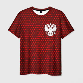 Мужская футболка 3D с принтом RUSSIA   ГЕРБ   Космос в Новосибирске, 100% полиэфир | прямой крой, круглый вырез горловины, длина до линии бедер | russia | ussr | герб | двухглавый | звезды | космос | орел | орнамент | победа | родина | рожден | россии | российский | россия | русский | русь | сборная | символ | символика | спорт | ссср | страна | флаг